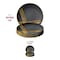 Smarty Had A Party 7.5" Black with Gold Brushstroke Round Disposable Plastic Appetizer/Salad Plates (120 Plates), 120PK 917BG-CASE - alternate 3