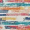 Homeroots 3' X 5' Ivory Teal Blue Orange And Red Striped Washable Indoor Outdoor Area Rug 616652 - alternate 4