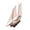 Homeroots 31" Black and White Solid Wood Hand Painted Model Boat Tabletop Sculpture 376348 - alternate 2