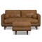 Homeroots 72" Brown Leather Sofa With Ottoman 641052 - alternate 1