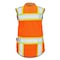 Dome75 Safety Vest, Polyester, Reinforced Front Zipper Closure Closure, HiVis Orange/HiVis Yellow Contrast OV6123W - alternate 3