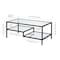 Homeroots 45" Black Glass And Steel Coffee Table With Two Shelves 523331 - alternate 3
