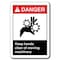 Signmission Danger-Keep Hands Clear Of Moving Machinery 7inx10inSafety ansi osha, ANSI-710DS Keep Hands Clear Of ANSI-710DS Keep Hands Clear Of - alternate 1