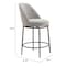Homeroots 24" Gray and Black Fabric and Steel Counter Height Swivel Bar Chair 555682 - alternate 2