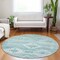 Homeroots 8' Aqua Turquoise And Ivory Round Southwestern Washable Indoor Outdoor Area Rug 588686 - alternate 3
