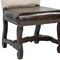 Homeroots Set of Two Cream and Dark Brown Wood Leather And Linen Dining Side Chairs 588329 - alternate 2