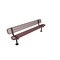Mytcoat 8ft Outdoor Bench with Back, Surface Mount, Red, Expanded Metal, Textured Coating 804201 - alternate 1