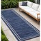 Homeroots 8' Navy Blue And Ivory Indoor Outdoor Runner Rug 545536 - alternate 6
