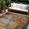 Homeroots 8' X 10' Copper Terra Cotta And Black Abstract Washable Indoor Outdoor Area Rug 606101 - alternate 1