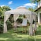 Sunjoy 8 ft x 8 ft Patio Gazebo, Modern 2-Tier Steel Frame Soft Top Gazebo with Netting - Beige & White A101003612 - alternate 1