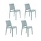 Homeroots Set of Four Baby Blue Heavy Duty Plastic Outdoor Stacking Dining Chairs, 4PK 565207 - alternate 3