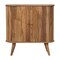 Homeroots 32in Brown Solid Wood Oval Ribbed Texture Cabinet With Two Doors 654267 - alternate 1