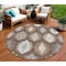 Homeroots 8' Brown Ivory And Taupe Round Southwestern Washable Indoor Outdoor Area Rug 615124 - alternate 1