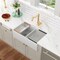 Wrightmaster 33" Apron-Front 2 Bowl White Ceramic Workstation Kitchen Sink w/ Cutting Board, Colander and Grids ZOR-AWS332010R2DS - alternate 3