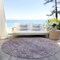 Homeroots 8' Plum And Lavender Round Floral Washable Indoor Outdoor Area Rug 605749 - alternate 4