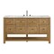 James Martin Vanities Breckenridge 60 in. Single Vanity, Light Natural Oak, w/ 3 CM Carrara Marble Top 330-V60S-LNO-3CAR - alternate 1