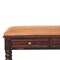 Homeroots 35in Brown Genuine Leather and Solid Wood Upholstered Storage Bench With Shelves 723440 - alternate 3