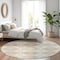 Homeroots 8' Ivory And Brown Round Floral Washable Indoor Outdoor Area Rug 610753 - alternate 2