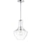 Jonathan Y Watts 10.5" 1-Light Mid-Century Modern Iron/Glass LED Pendant, Chrome/Clear JYL6400A - alternate 3