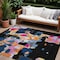 Homeroots 9' X 12' Black Blue And Pink Abstract Washable Indoor Outdoor Area Rug 599542 - alternate 1