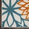 Homeroots 3' X 5' Turquoise Yellow Orange And Blue Floral Indoor Outdoor Area Rug 545039 - alternate 3