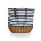 Picnic Time Family Of Brands Coronado Canvas and Willow Basket Tote, Navy Blue & White Stripe 203-00-211-000-0 - alternate 3