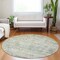 Homeroots 8' Sage Charcoal And Ivory Round Abstract Washable Indoor Outdoor Area Rug 604549 - alternate 2