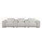 Homeroots 134" Light Gray Italian Leather Reclining Metal USB Sofa 720297 - alternate 1