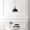 Jonathan Y Zane 9.5 in. 1-Light Modern Farmhouse Industrial Metal Dome LED Pendant, Black/Brass Gold JYL9573A - alternate 3