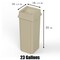 Regal Altair 23 Gallon Square Beige Plastic Trash Can with Drop Shot Swing Lid,  ZR-TC-100-BG-23+LD-100-KIT - alternate 3