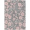 Homeroots 5' X 8' Gray Pink And Ivory Floral Washable Indoor Outdoor Area Rug 600001 - alternate 3