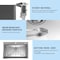 Wrightmaster 33 in. Drop-in Single Bowl 18-Gauge Stainless Kitchen Sink w/Accessories and Gently Rounded Corners ZOR-TS3322-SS - alternate 2