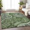 Homeroots 9' X 12' Olive Green Charcoal And Gray Floral Medallion Washable Indoor Outdoor Area Rug 603189 - alternate 2