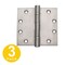 Global Door Controls 4.5 in Leaf W x 4.5 in Leaf H, Silver CS4545BBNRP-32D-3 - alternate 1