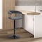 Armen Living Calista Adjustable Bar Stool in Gray Faux Leather with Black Metal LCCABABLKGRY - alternate 4