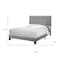 Homeroots Gray Solid and Manufactured Wood Full Upholstered Linen Bed Frame 333284 - alternate 2