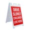 Signmission Drive Slowly Children Live Here, A-Frame & 2 Decals Installed, Heavy-Duty Plastic Frame SBHD-D-2436-DriveSlowlyChildrenLiveHere - alternate 1
