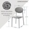 Leisuremod Euston Dining Chair with Velvet Seat and Grey Steel Frame, Grey RC17GR - alternate 3