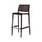 Homeroots Set of Four 30" Brown Faux Rattan Heavy Duty Plastic Low Back Outdoor Bar Height Chairs 565348 - alternate 4