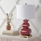 Jonathan Y Vienna 25.5 in. Transitional Ceramic and Metal Gourd LED Table Lamp, Burgundy/Brass Gold JYL3049D - alternate 3