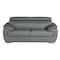 Homeroots 69in Gray And Silver Faux Leather Loveseat 329528 - alternate 1