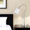 Homeroots 25" Nickel Metal Arched Table Lamp With White Drum Shade 524481 - alternate 1