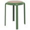 Leisuremod Tresse Stackable Plastic Round Dining Stool with Wicker Seat, Green TSR13G - alternate 1