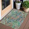 Homeroots 3' X 5' Orange And Teal Blue Abstract Washable Indoor Outdoor Area Rug 588456 - alternate 1