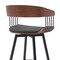 Armen Living Athena 27in Swivel Walnut Wood Counter Stool in Black Faux Leather with Black Metal LCATBAWABLK26 - alternate 3