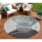 Homeroots 8' Ivory And Gray Round Abstract Washable Indoor Outdoor Area Rug 630953 - alternate 1
