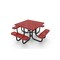 Mytcoat 46in Square Portable Outdoor Table, Red, Seat 8, Punched Steel, Textured Coating 804091 - alternate 1