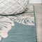 Jonathan Y Tobago High-Low Two-Tone Monstera Leaf Blue/Ivory 3 ft. x 5 ft. Indoor/Outdoor Area Rug HWC100C-3 - alternate 2