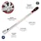 Performance Tool 3/8 in. Dr. Flex Head Long Ratchet, 108 Gear Teeth, Flex Head, Long Handle W38181 - alternate 2