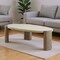 Homeroots 47" Beige and Oak Distressed Cement Oval Coffee Table 572275 - alternate 1